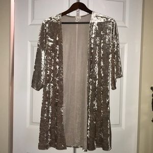 Crushed velvet cardigan